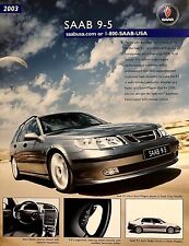 Usado, 2003 SAAB 95 9-5 — EUA FOLHA DE ESPECIFICAÇÕES — FOLHETO DE VENDAS — ARCO LINEAR AERO — EXTRA GRANDE comprar usado  Enviando para Brazil