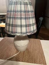 Longaberger Pottery Ivory Woven Traditions Ivory Lamp Red/White/Blue Plaid Shade for sale  Shipping to South Africa