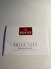 Rover price list for sale  NEWCASTLE UPON TYNE