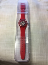 Relógio masculino Swatch Rosso Bianco com pulseira de silicone vermelha transparente #GR178 NOVO NA CAIXA comprar usado  Enviando para Brazil
