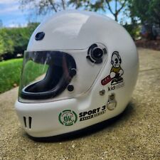 Capacete vintage Bell Sport 3 Racer Series 2003 branco tamanho médio protetor facial completo comprar usado  Enviando para Brazil