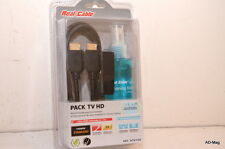 Kit Câble HDMI+Microfibre+Produit Antistatique - REAL CABLE - Pack TV HD - NEUF usato  Spedire a Italy