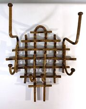 Vintage Mid Century 18” Rattan Tortoise Six Hook Wall Coat Hat Rack for sale  Shipping to South Africa