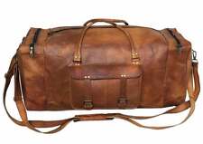 Large Leather 32 Inch Luggage Duffel Weekender Travel Overnight Carry One Duffel, used for sale  Shipping to South Africa