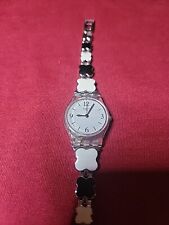 Relógio feminino Swatch pulseira tom prata/branco nova bateria comprar usado  Enviando para Brazil