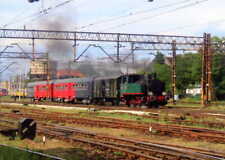 Pocztówka - Parowóz TKh 05353 z pociągiem specjalnym - Ostrów Wlkp., używany na sprzedaż  PL