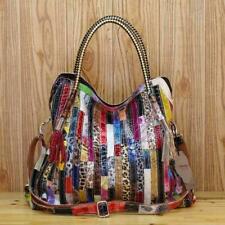 Used, Color Clash 100% Genuine Leather Snake Ladies Handbag Tote Purse Shoulder Bag DI for sale  Shipping to South Africa