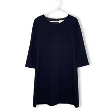 GOAT London Wool Sheath Dress Size 10 Navy Blue UK14 Mini 3/4 Sleeves for sale  Shipping to South Africa