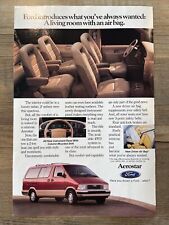 1992 Ford Aerostar Van Impressão Anúncio Foto Arte Publicidade Sala de Estar com Air Bag comprar usado  Enviando para Brazil
