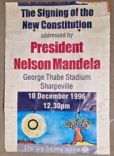 The Signing of the New Constitution NELSON MANDELA 1996 Ultra RaRe tree poster, used for sale  Shipping to South Africa