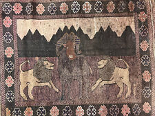 Alfombra estilo sasánida de Asia Central Kabul nuda con figura de animal, 124x63 cm, usado segunda mano  Embacar hacia Argentina