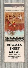 Matchbook cover bowman for sale  Shipping to Ireland