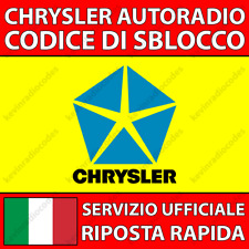 Chrysler radio codice usato  Roma