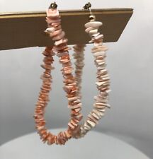 2 pulseiras feitas à mão Beachy Coastal rosa laranja coral concha chip multi vertente 7"" comprar usado  Enviando para Brazil