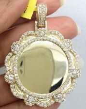 Colgante en forma de espejo de diamante de corte redondo de 3,10 quilates enchapado en oro amarillo 14 K, usado segunda mano  Embacar hacia Argentina