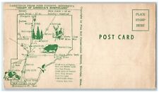c1940 MAP Greetings From Pine County Minnesota Unposted Antique Vintage Postcard, used for sale  Shipping to South Africa