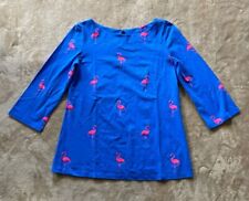 Lilly Pulitzer Blue Pink Flamingo Top Keyhole Back Button Size Small for sale  Shipping to South Africa