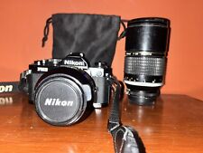 Cuerpo de cámara Nikon FM2 película negra 35 mm SLR + 105 mm y 180 mm lentes Nikkor segunda mano  Embacar hacia Argentina