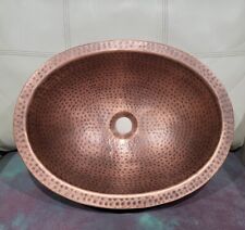Pure Copper Hand Hammered Oval Skirted Bathroom vanity Sink 17" w/ 3" Skirt for sale  Shipping to South Africa