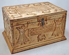 Used, Vintage Wooden Large Size Storage Chest Box Original Old Hand Crafted Carved for sale  Shipping to South Africa