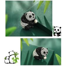 Panda Rhinestone Brooch Fashion Crysta Women Costume Clothes Pin Jewelry Pin for sale  Shipping to South Africa