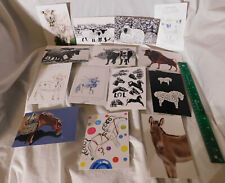 15 Postales de Granja Colección Caja de Animales 5.5" Arte Caballos Burros Ovejas Bueyes Toros segunda mano  Embacar hacia Argentina