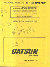 Datsun price list for sale  BATLEY