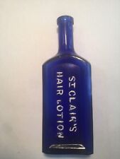 antique St Clair's hair lotion blue bottle for sale  Shipping to South Africa