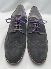 Sapatos masculinos Kenneth Cole couro camurça ponta das asas cinza tamanho 9 reunião social comprar usado  Enviando para Brazil