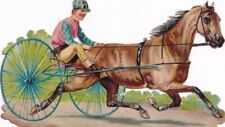 Sucata vitoriana 1800s Die Cut - Corrida de cavalos Carraige Jockey 3,5 polegadas comprar usado  Enviando para Brazil