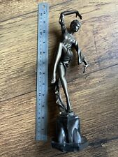 bronze art deco lady for sale  STEVENAGE