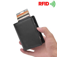 Business Men Leather RFID Bifold Wallet Automatic Eject Credit Card ID Purse for sale  Shipping to South Africa