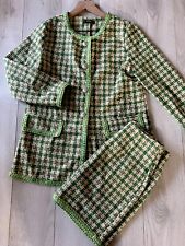 Usado, Conjunto de Jaqueta e Mini Saia Terno Shein Verde Bege Tweed Houndstooth Tamanho P comprar usado  Enviando para Brazil