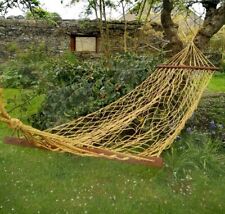 Vintage Large Double Rope Garden Hammock With Wooden Spreaders  for sale  Shipping to South Africa
