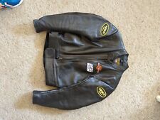 Men’s Vanson leather riding motorcycle jacket coat size 42 Harley Patches for sale  Shipping to South Africa
