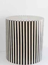 Wooden Bone inlay striped Drum side Table, center table, End table, Bone inlay  for sale  Shipping to South Africa