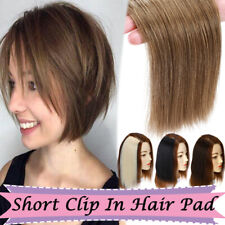 Invisible Short Hair Pad Clip In Real Remy Human Hair Extensions One Piece Thick for sale  Shipping to South Africa