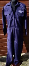 Retro Ford Badge Zip Front Navy Boiler Suit Polycotton Overalls Size XL 46-48" for sale  Shipping to South Africa