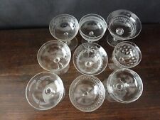 9x Antique  Pall Mall Acid Etched Champagne Glasses Coupes , Mixed Lot 1910-1920 for sale  Shipping to South Africa