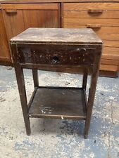 Vintage Brown Wood Veneer Bedside Cabinet with Drawer - Project, used for sale  Shipping to South Africa