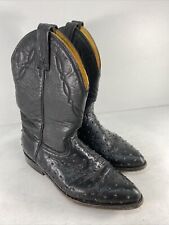 Botas masculinas de cowboy Rudel Rogers preto exótico couro de avestruz pena ocidental EUA 9E, usado comprar usado  Enviando para Brazil