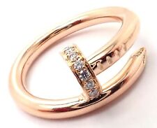 ¡Auténtico! Anillo con banda de uñas de diamantes de oro rosa 18k Cartier Juste Un Clou talla 53 segunda mano  Embacar hacia Mexico