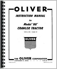 Oliver HG Cletrac Crawler Service Repair Manual for sale  Shipping to Canada