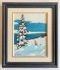 vintage winter snow landscape oil painting signed for sale  Canada