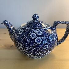 Vintage Burleigh Blue Calico Teapot - Exc Condition for sale  Shipping to South Africa