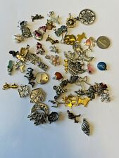 Silvertone Enamel Charms Lot 1/4 Pound 113g 56 Pieces Jewelry Making Arts Crafts for sale  Shipping to South Africa