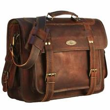 Men's Handmade Genuine Leather Vintage Laptop Bag Messenger Briefcase Satchel, used for sale  Shipping to South Africa