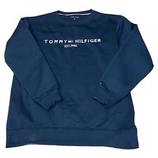 Tommy Hilfiger Para Hombres XL Azul Marino Manga Larga Pullover Suéter Jersey Bordado segunda mano  Embacar hacia Argentina