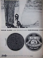 PUBLICITÉ PRESSE 1961 CIRAGE KIWI CONTIENT DE LA CIRE DE CARNAUBA - ADVERTISING segunda mano  Embacar hacia Argentina