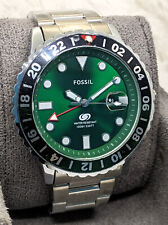 Fossil Quartz Green Dial Rotating Bezel Stainless Steel Band Men's Wrist Watch for sale  Shipping to South Africa